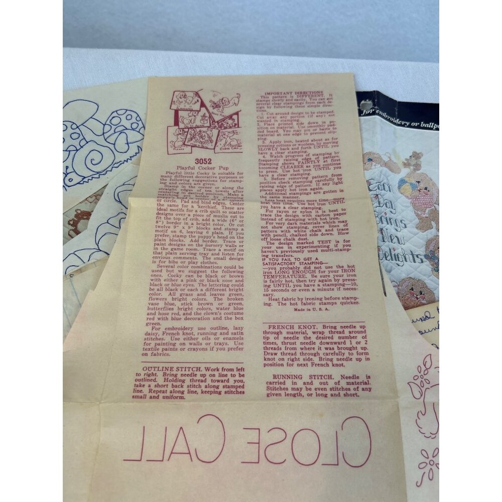 Vintage Ephemera Crafting Aunt Marthas Hot Iron Transfers For Embroidery - Picture 3 of 7